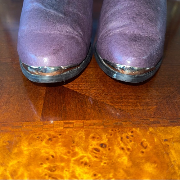 Dingo, Purple leather western style slouch boots size 6 Steel Toe - Picture 8 of 9